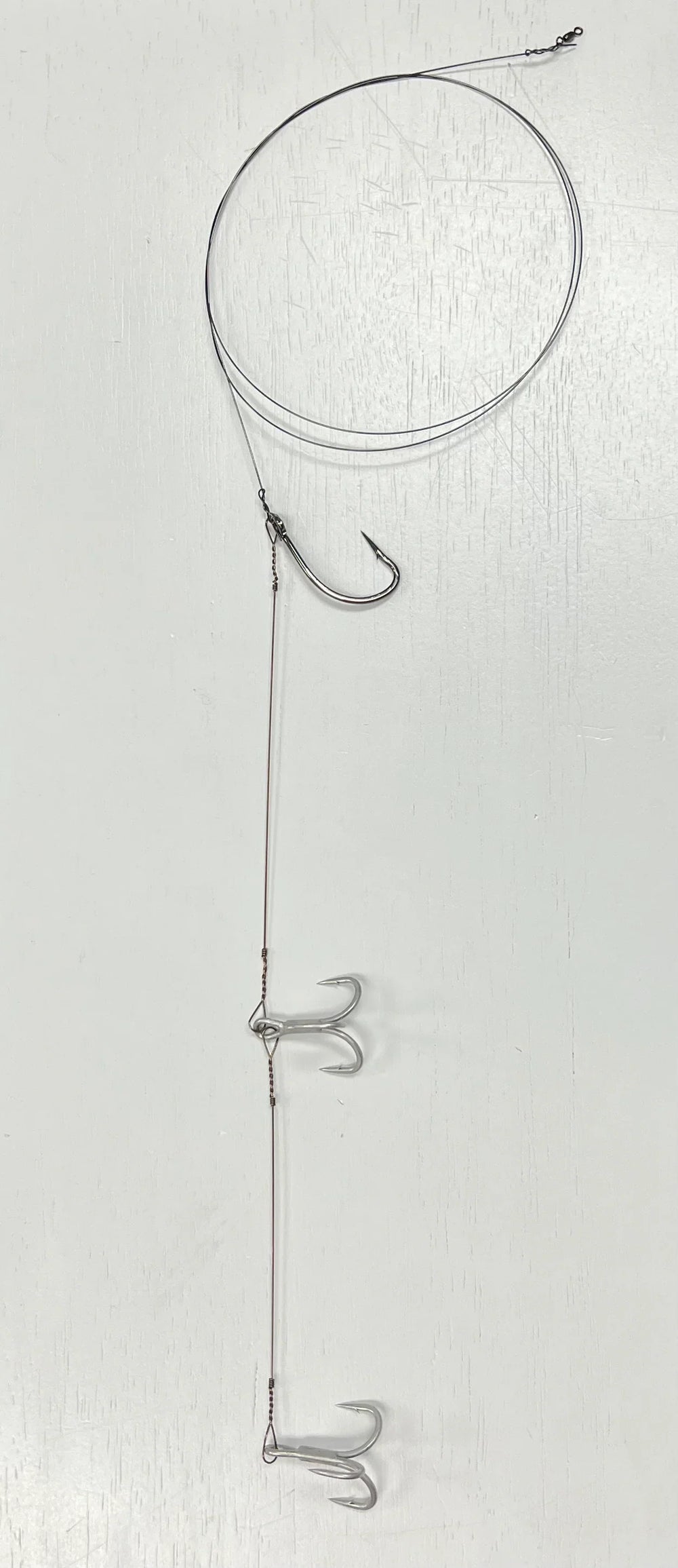 Titanium Wahoo Rig (10pk): #9 Trace Wire / Mustad J-Hook / St-66 (Treble)