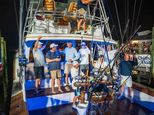 Haphazard 635.6-pound blue marlin at Big Rock Landing on Day 6 of the 2026 Big Rock Blue Marlin Tournament, the only qualifying fish of the day. Photo: Marlin Magazine.
