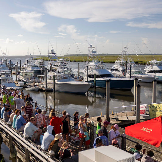 Spectators and the sportfishing fleet at The Marina at Edisto Beach during the Edisto Invitational Billfish Tournament.