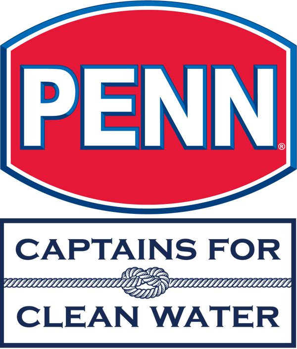 PENN Fishing and Captains for Clean Water partnership announcement graphic, May 2024 — PENN / CFCW