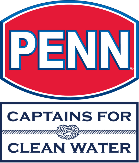 PENN Fishing and Captains for Clean Water partnership announcement graphic, May 2024 — PENN / CFCW