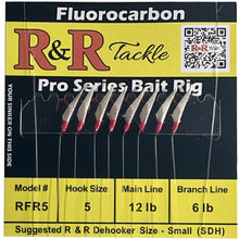 R&R RFR Pro Series Bait Rigs 8 Red Hooks with Fish Skin & Red Heads